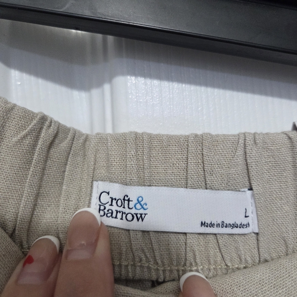 Croft & Barrow Women Pleated Linen Blend Midrise Pull On Shorts Size Large - Picture 5 of 8